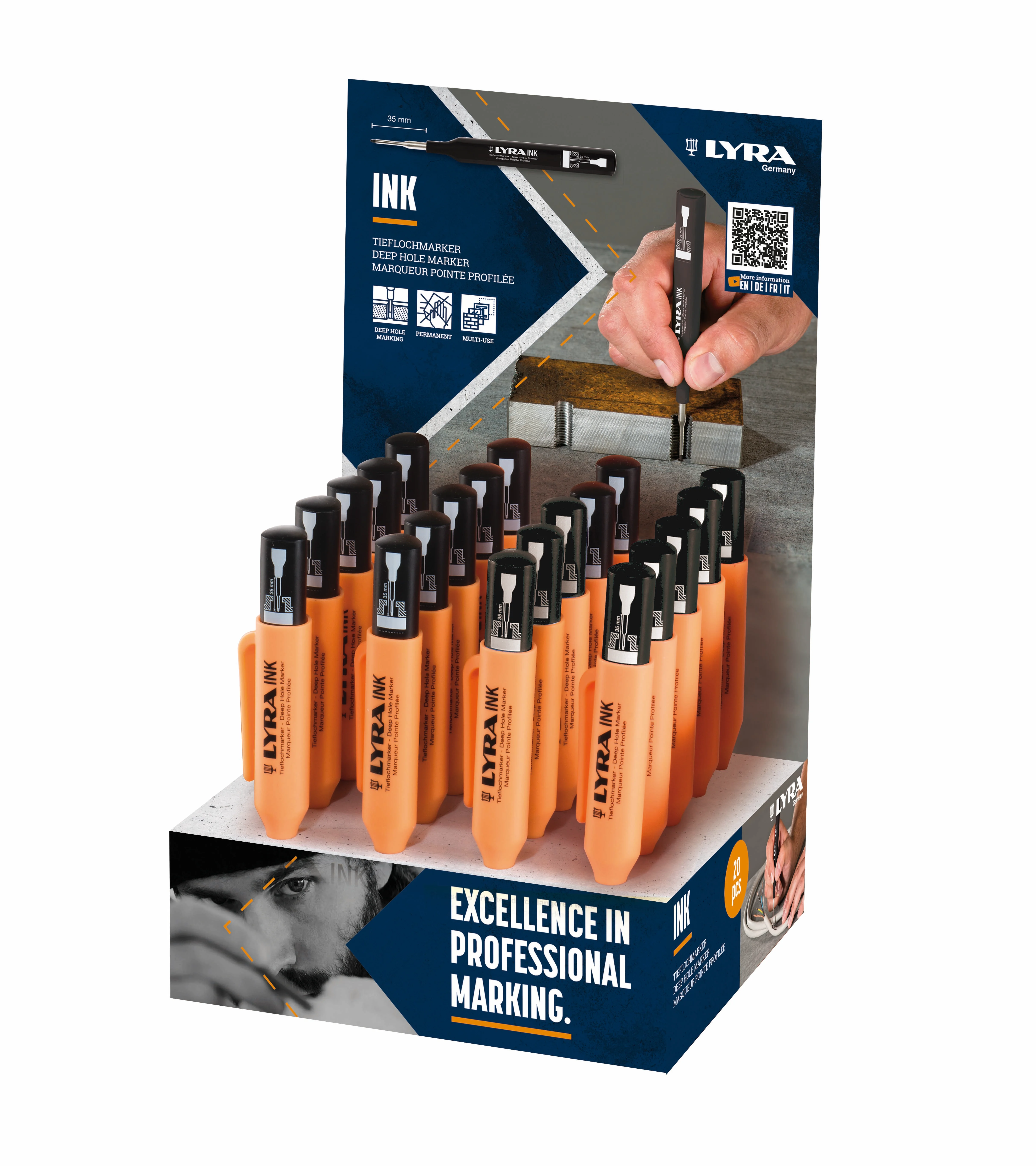 Display de 20 marqueurs noirs LYRA INK image