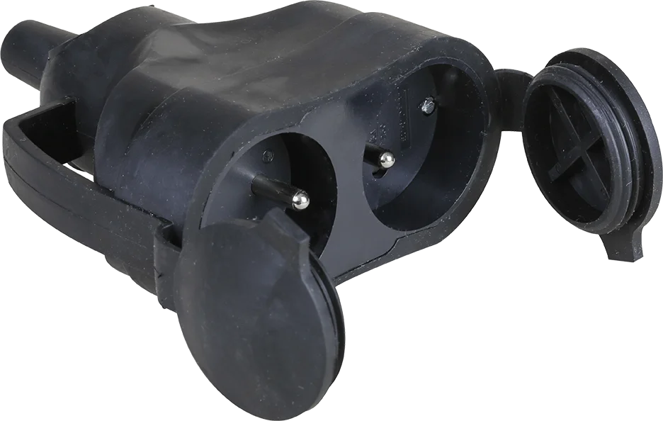 Prolongateur double 2x16A caoutchouc avec volets - IP67 image