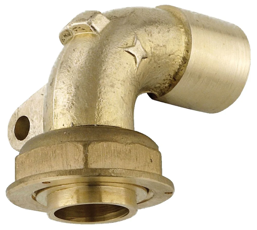 Raccord gaz coudé 90° avec patte fixation à joint plat à braser cuivre image