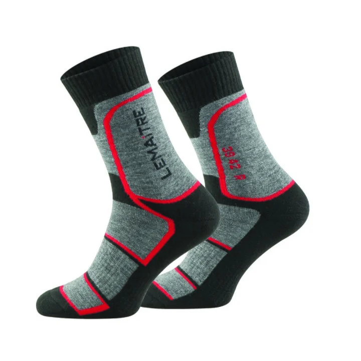 Chaussettes épaisses et chaudes PES Coolmax/laine LEMAT Gris/Noir/Rouge image