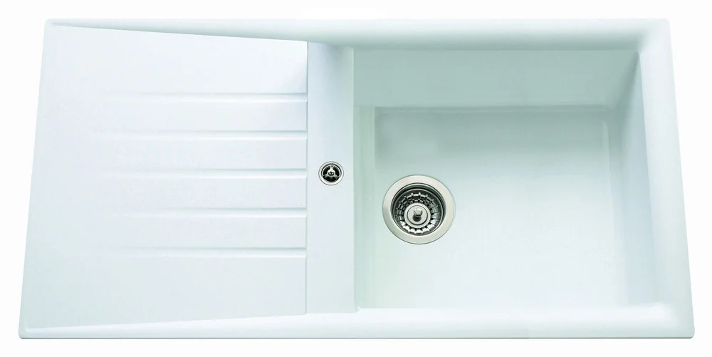 Evier ANCO CAPITOLE blanc - 1 grande cuve et 1 égouttoir 1000x500mm image