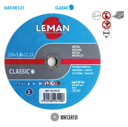Boite de 25 disques à tronçonner plat métal fin métal Classic image