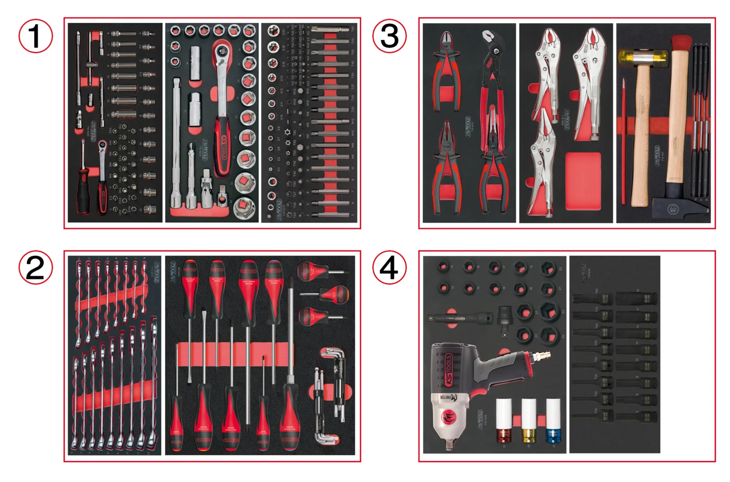 Composition d'outils 4 tiroirs pour servante, 263 pièces image