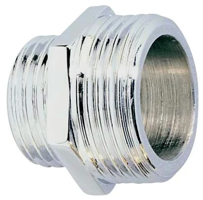 Mamelon laiton chromé mâle - mâle réduit chrome 1/2-3/4 image