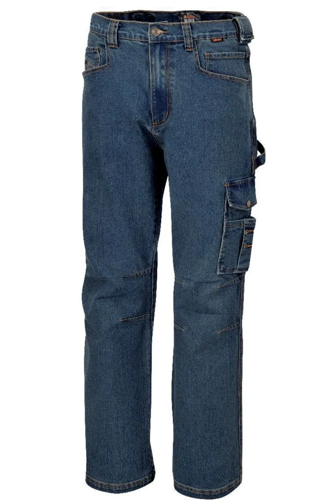 Pantalon jeans de travail élastifié - Bleu/jean image