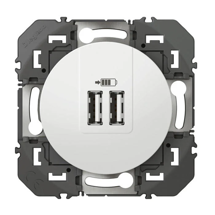 Double chargeur USB Dooxie - Blanc image