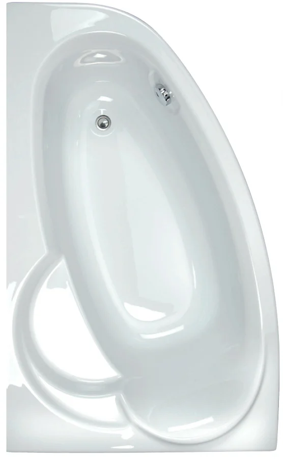 Baignoire d'angle asymétrique NEW ANCO en acrylique avec repose coude 160x100cm image