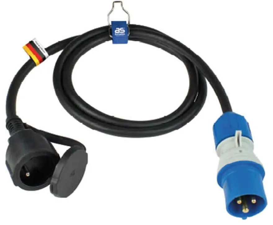 Câble adaptateur CEI H07RN-F 3G2,5 prise 2 PT 16A Fiche CEI 2PT 16A image