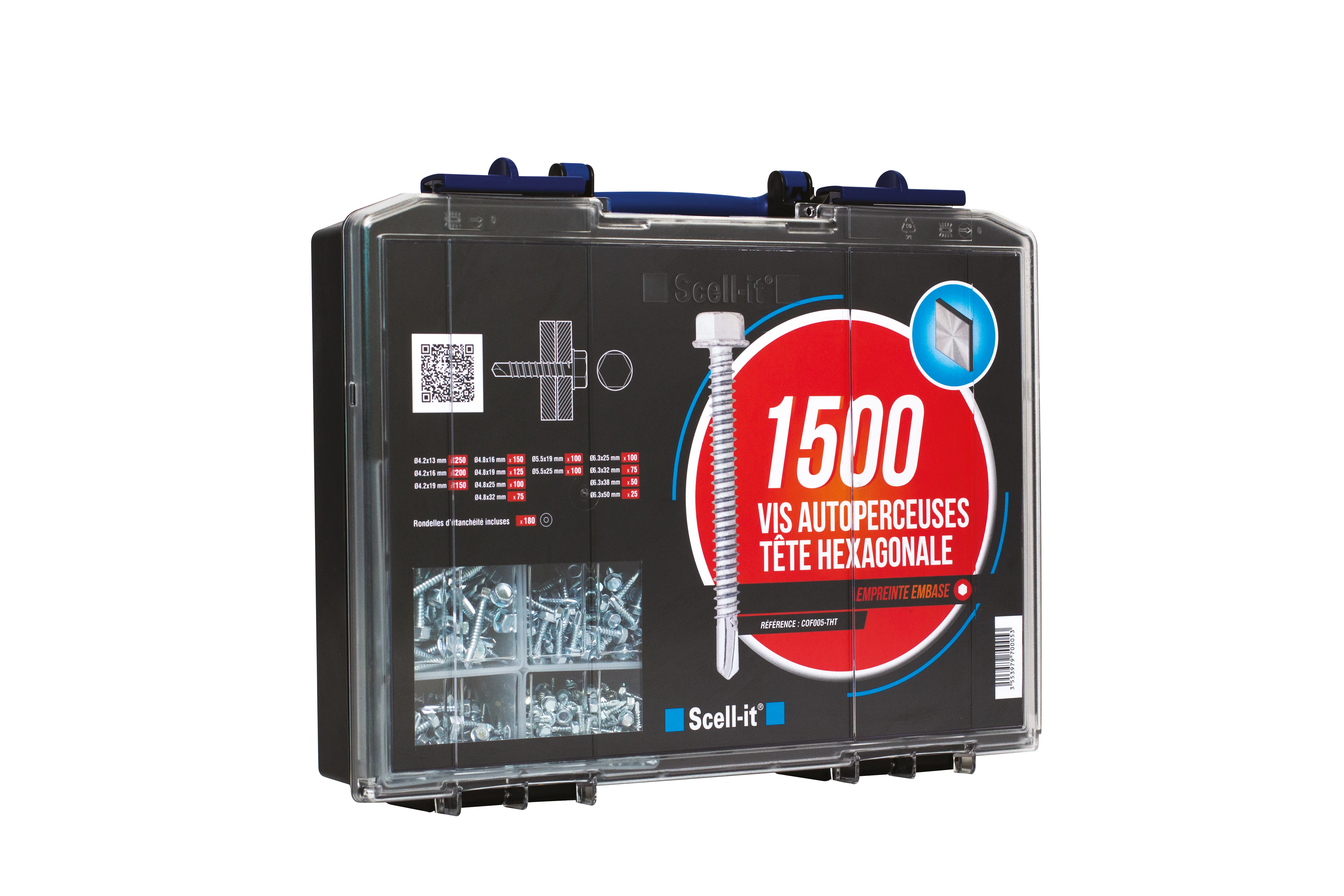 En coffret 3000 vis autoperceuses ezp - tête hexagonal + 180 rondelles COF005-THT image