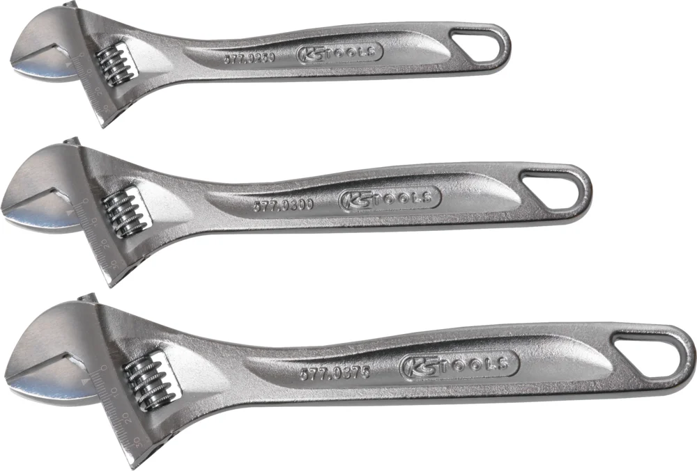 Jeu de 3 clés à molette, 10'' - 12'' - 15'' image