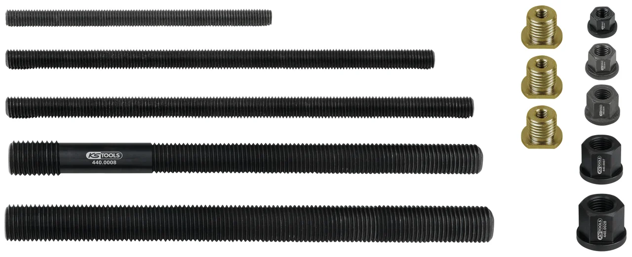 Jeu d'adaptateurs, vis de force et écrous à embase, 13 pièces image