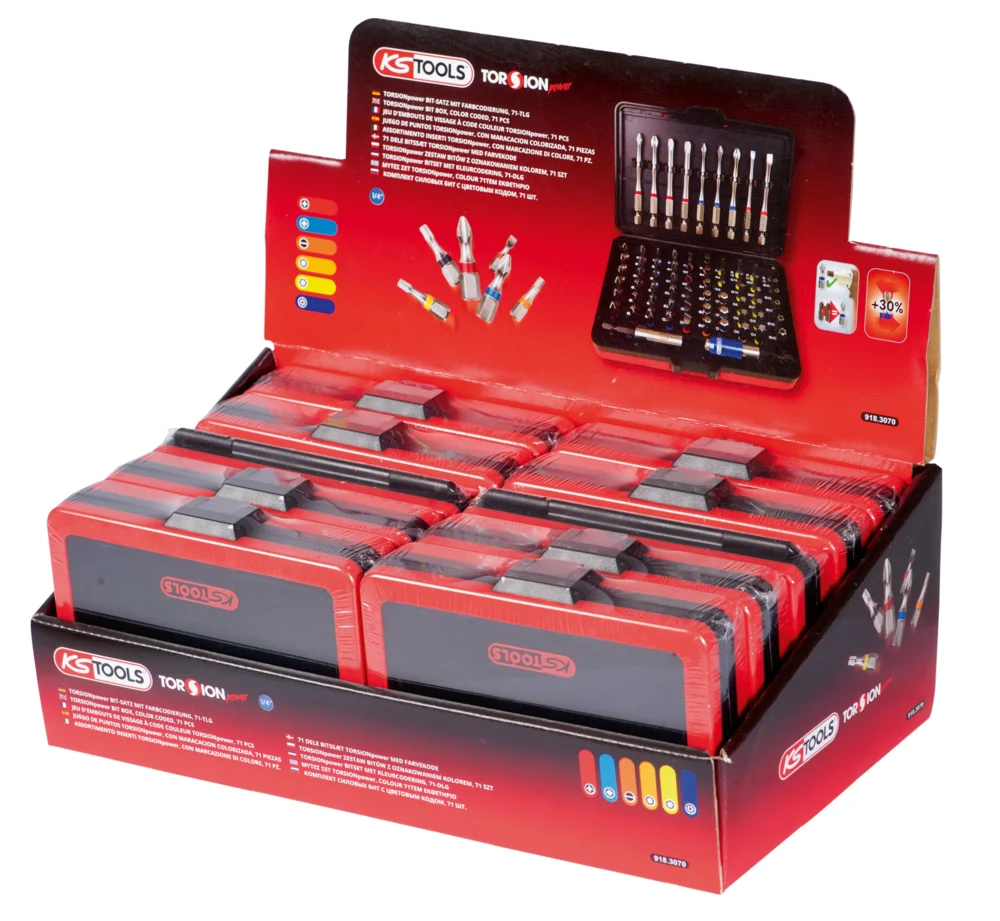 Présentoir de 10 jeux d'embouts de vissage à code couleur TORSIONpower® 1/4'' image