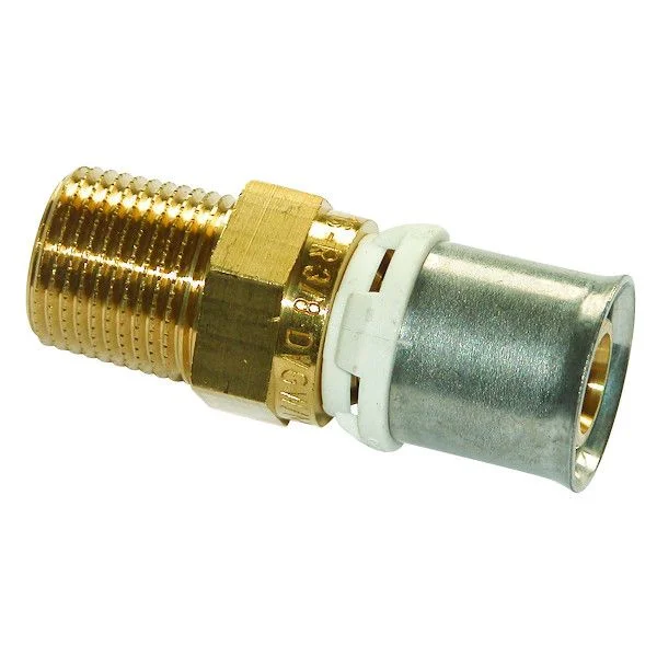 Raccord laiton nickelé multicouche fixe mâle 15x21, 16 mm, sans plomb image