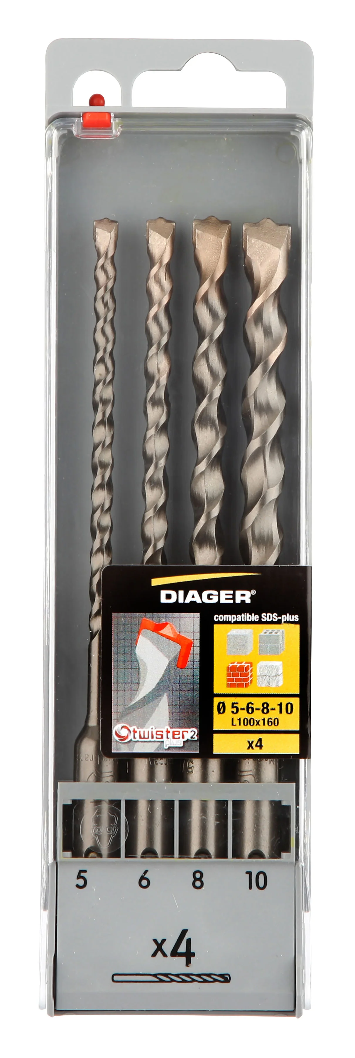 Coffret de 4 forets béton TWISTER PLUS - 100C image