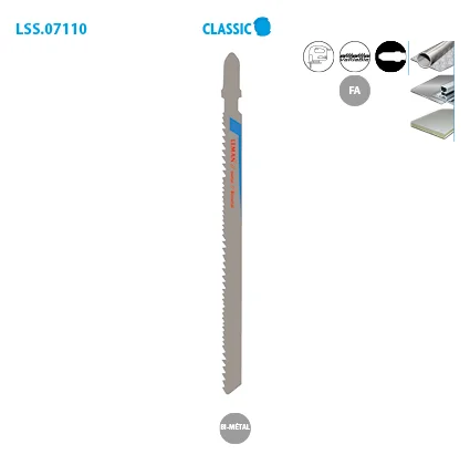 Boite de 5 lames scie sauteuse coupe fine métal Classic image