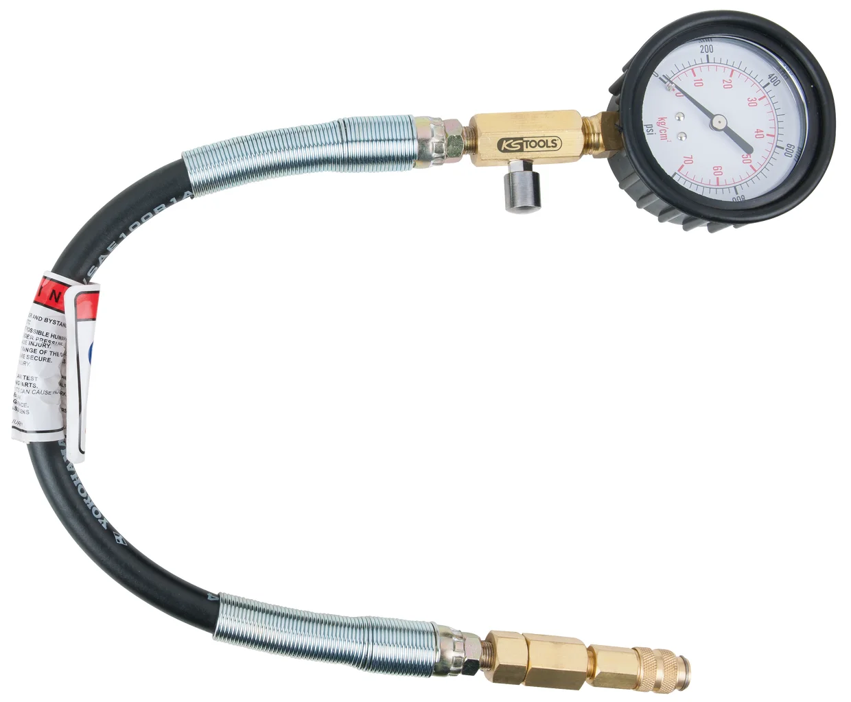 Manomètre avec flexible, 0-100 psi, Ø 70 mm image