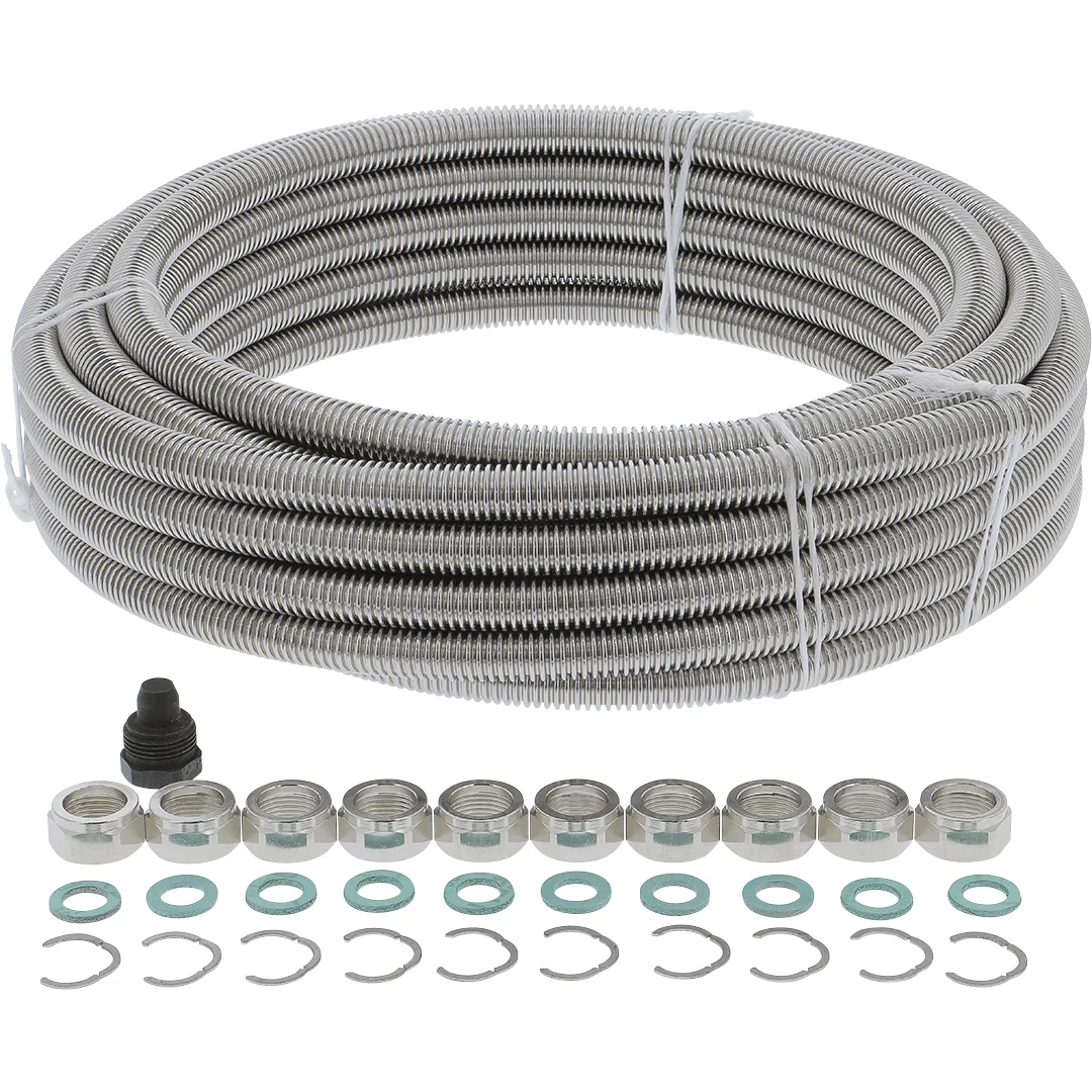 KIT COURONNE TUBE INOX 15 M - DN16 + 10 RACCORDS 3/4" (écrou+bague+joint) image