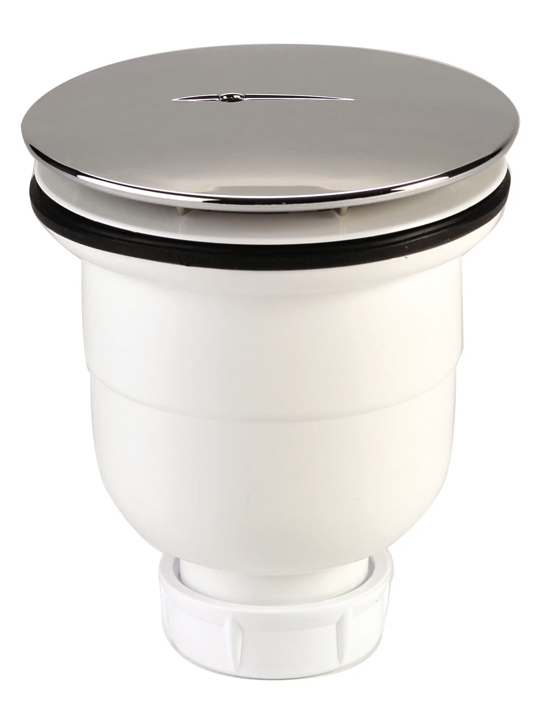 Bonde de douche sortie verticale capot ABS chromé Ø90 image