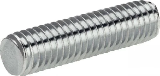 Bout fileté acier zingué pour vanne papillon - classe 4.6 ZN NFE 25136 - à l'unité image