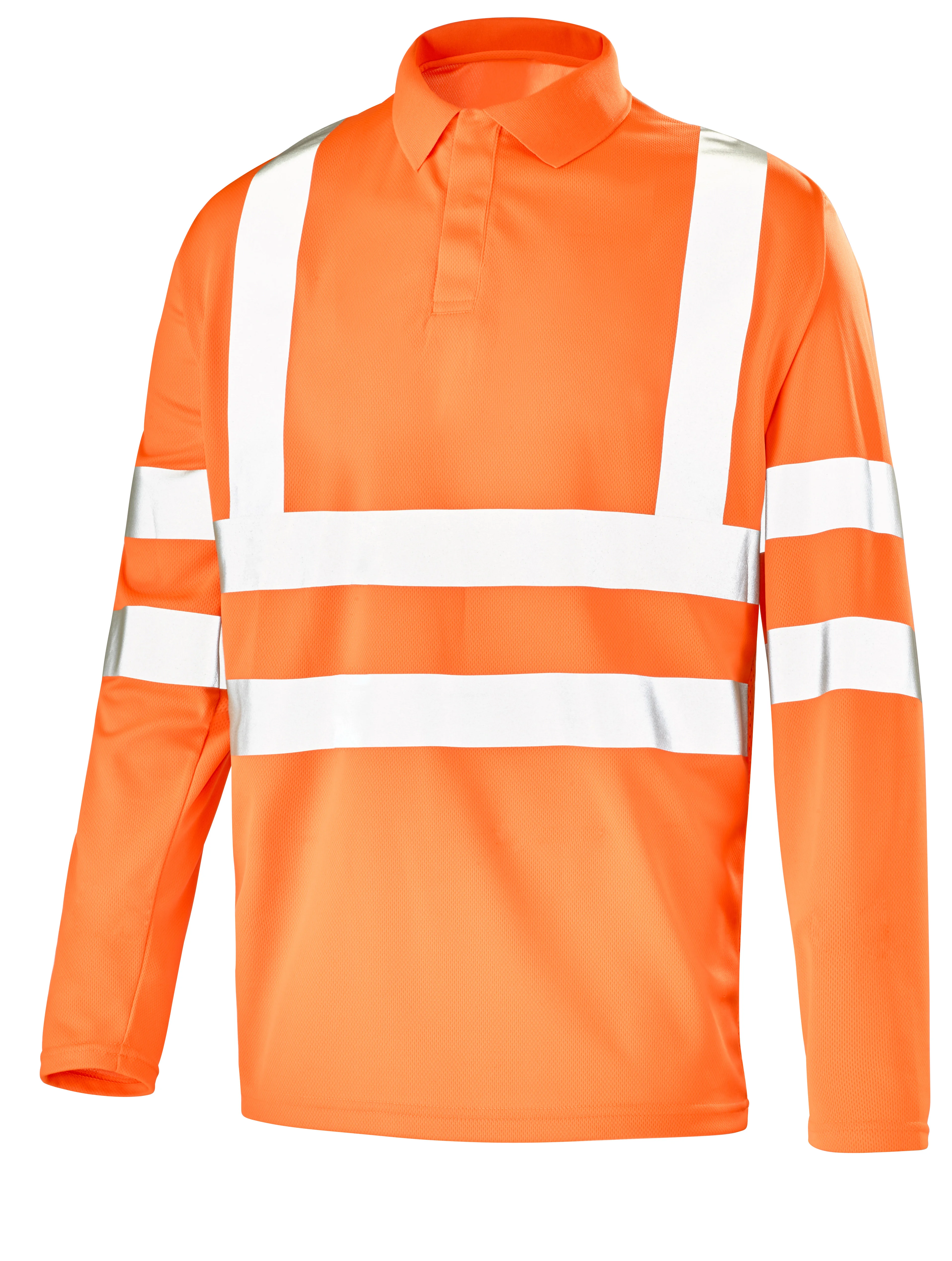 POLO MANCHES LONGUES BASE 2 ORANGE FLUO image