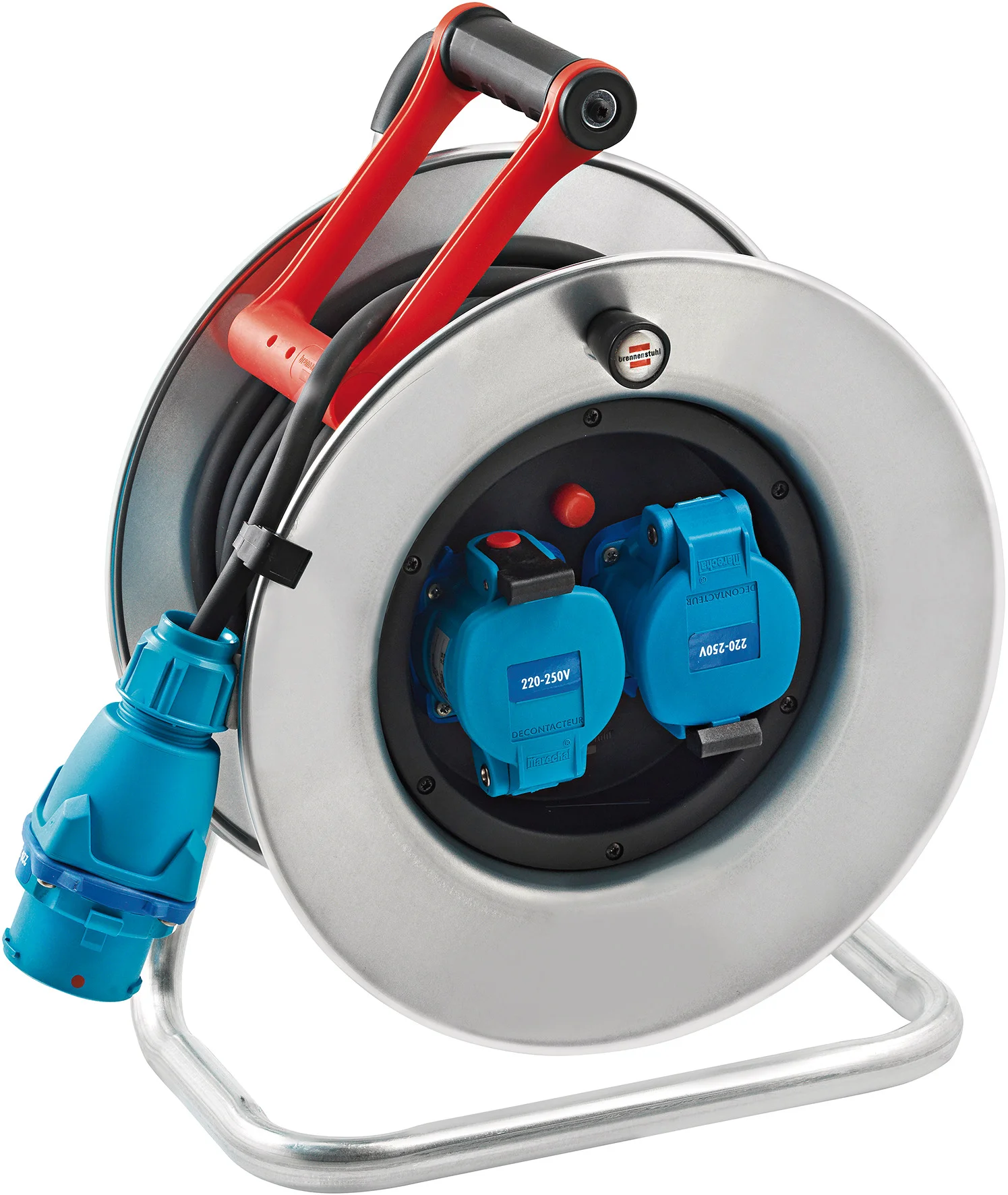 Enrouleur de câble SILVER SPT25-25/2M MARECHAL CEE 30A/230V : 1 fiche + 2 prises - H07RN-F image