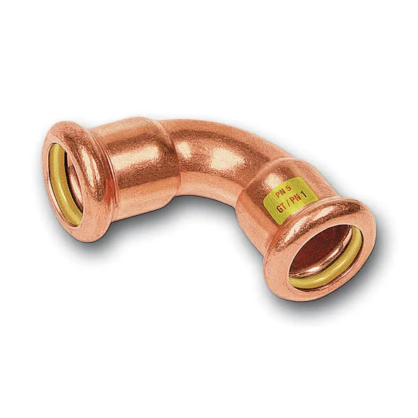 Raccord coude courbé en cuivre à sertir 90° F/F - SANHA-Press Gas série 10002a-F image