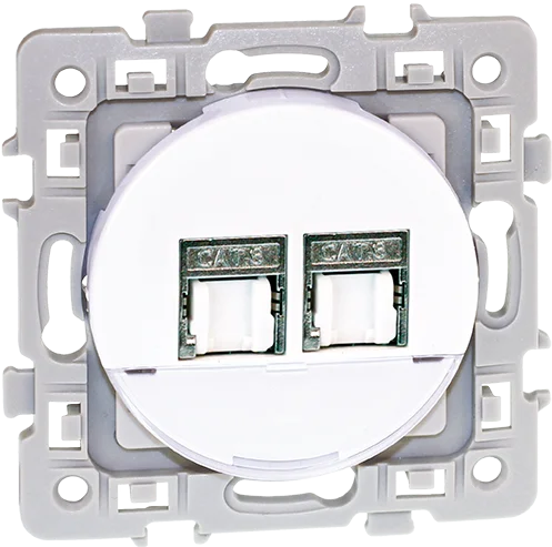 Prise double RJ45 Cat6 grade 2 TV/STP - SQUARE image