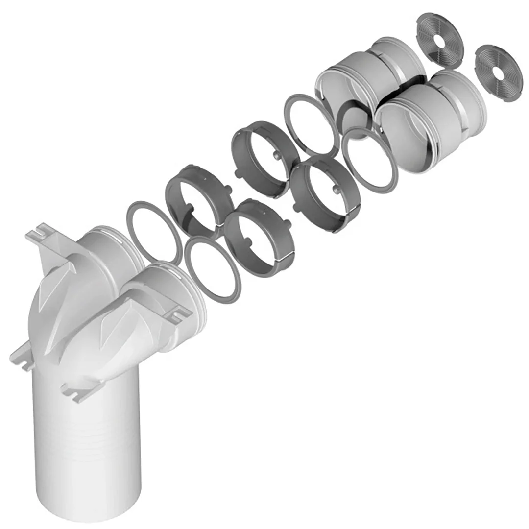 Kit PEHD adaptateur coudé double pour bouche image