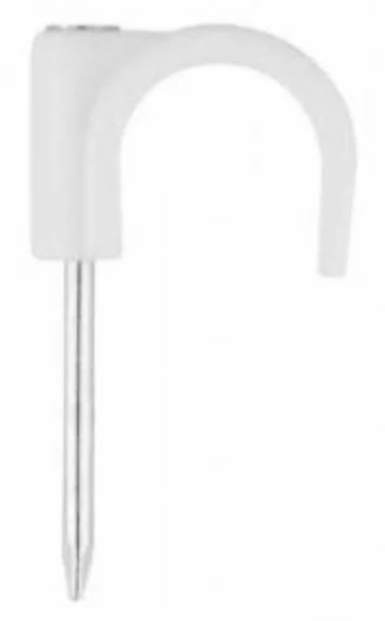 Boite de 100 - Crampon avec clou en acier zingué - Nylon Blanc image