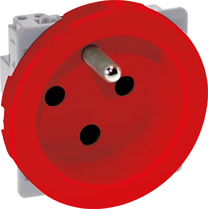 Prise 2P+T 16A détrompée rouge - COMETE image