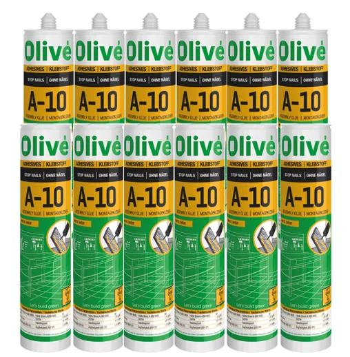 Lot de 12 mastic colle monocomposant blanc 300ml OLIVE-A10 image