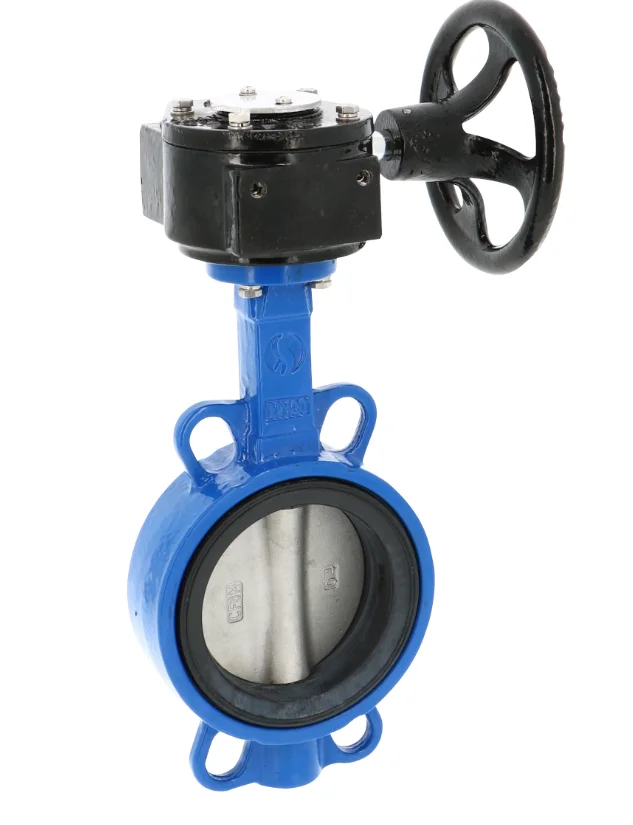 Vanne papillon Wafer Initiale Série 1121 Papillon inox, NBR - réducteur monté image