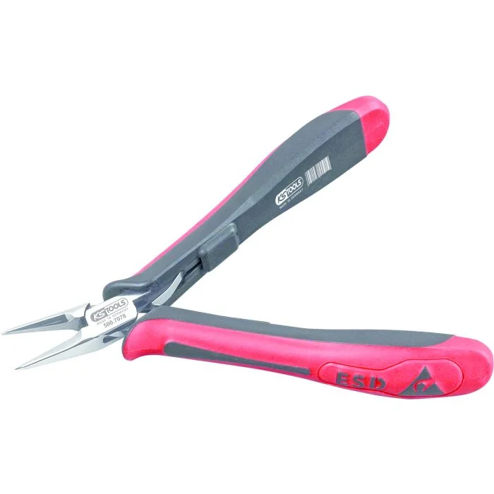 Pince électronique à bec demi-rond lisse, 130 mm image