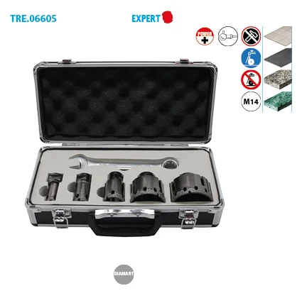 Coffret de 5 trépans diamantés M14 grès cérame Expert image