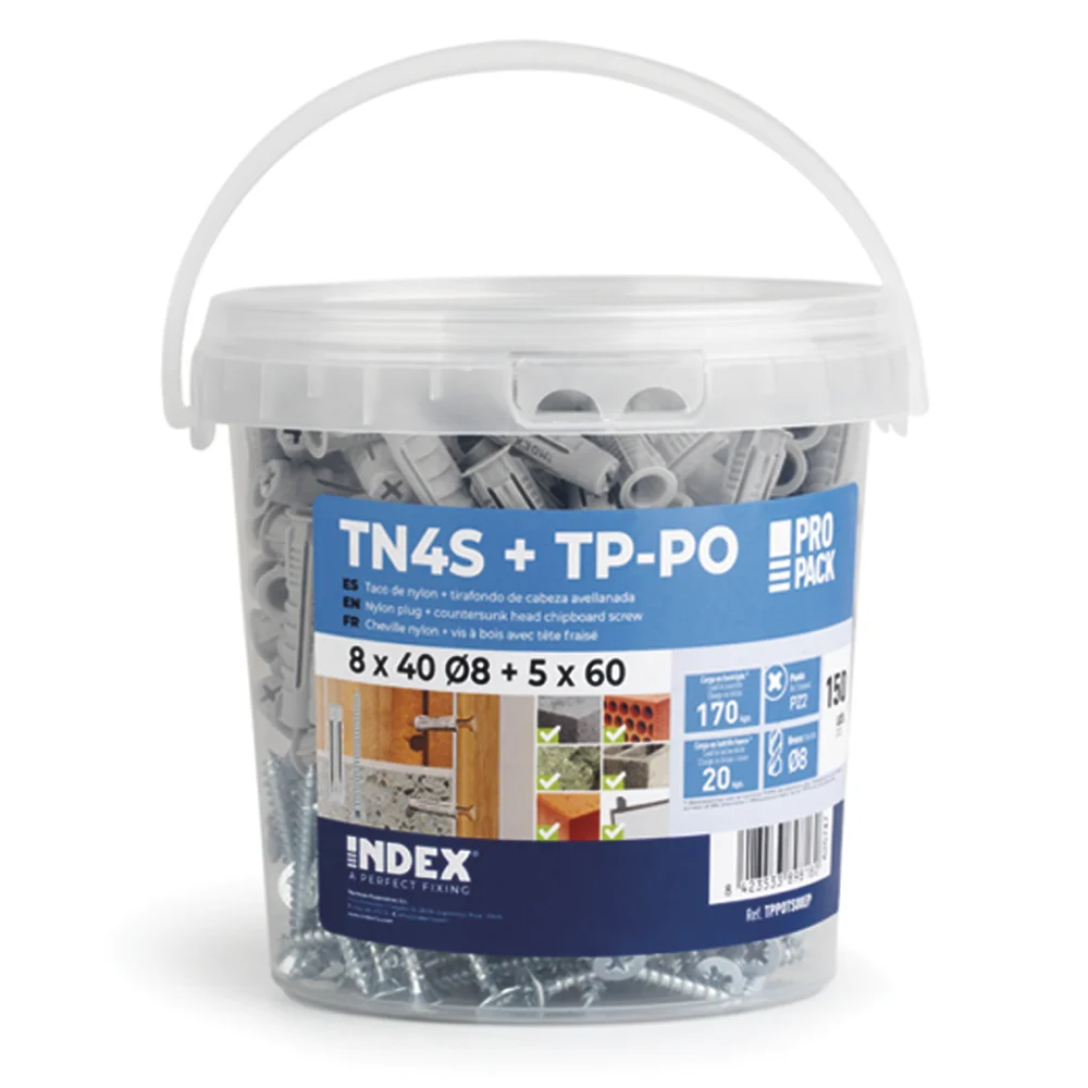 Seau plastique - Cheville + Vis à bois image