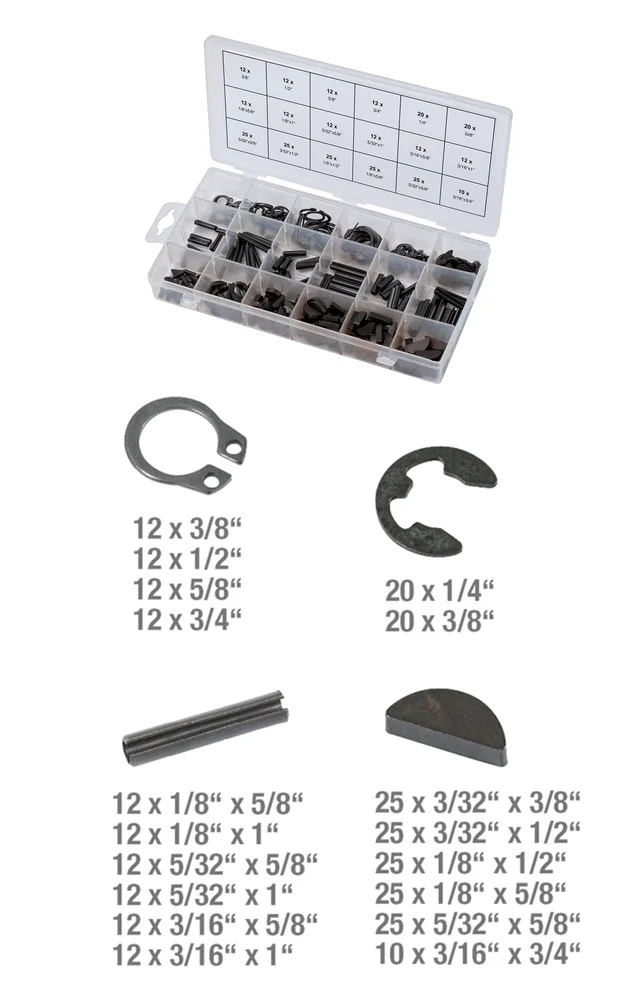 Assortiment de clavettes, circlips et chevilles, 295 pcs image