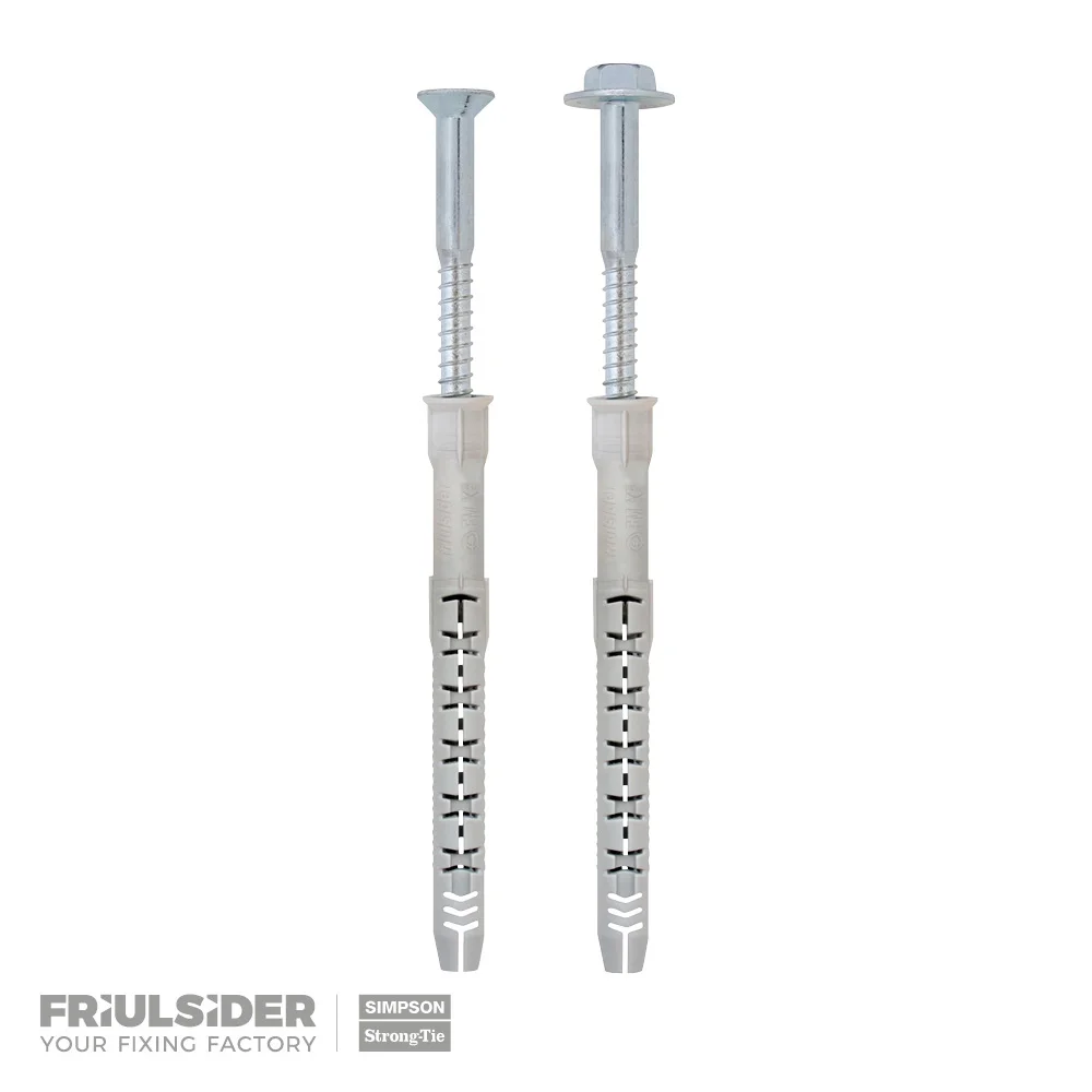 Boite de 50 chevilles nylon longue souple tête hexagonale image