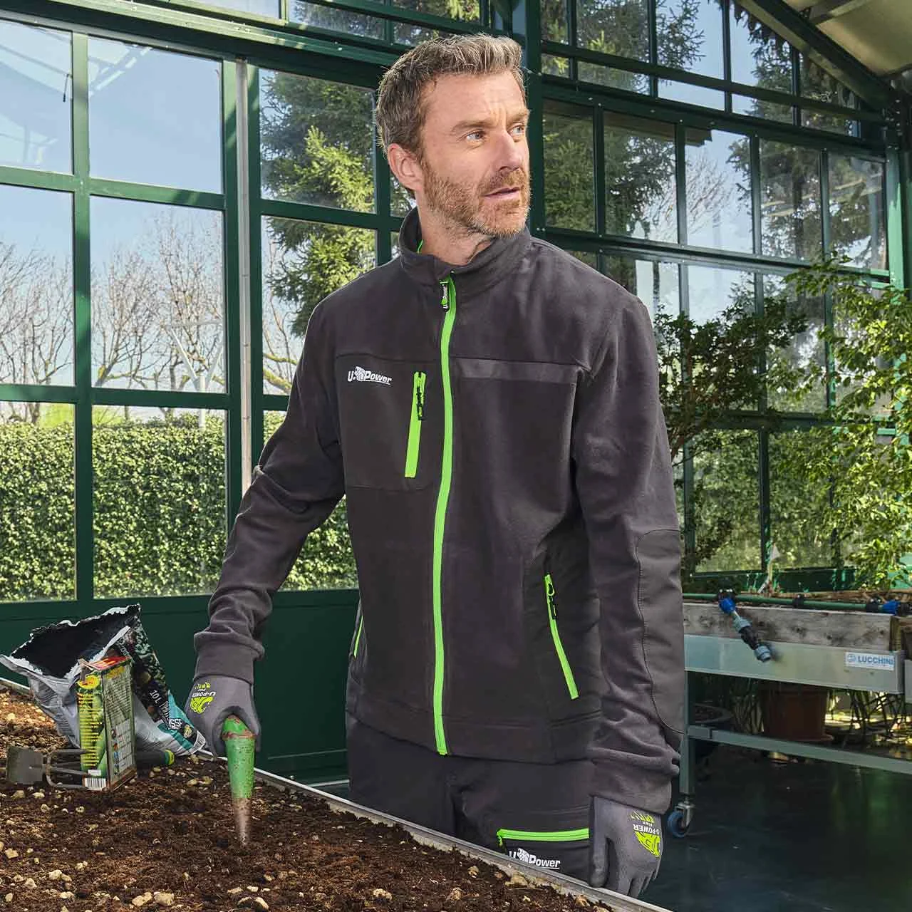 Sweat polaire de travail zippé VENUS - Gris/Vert image