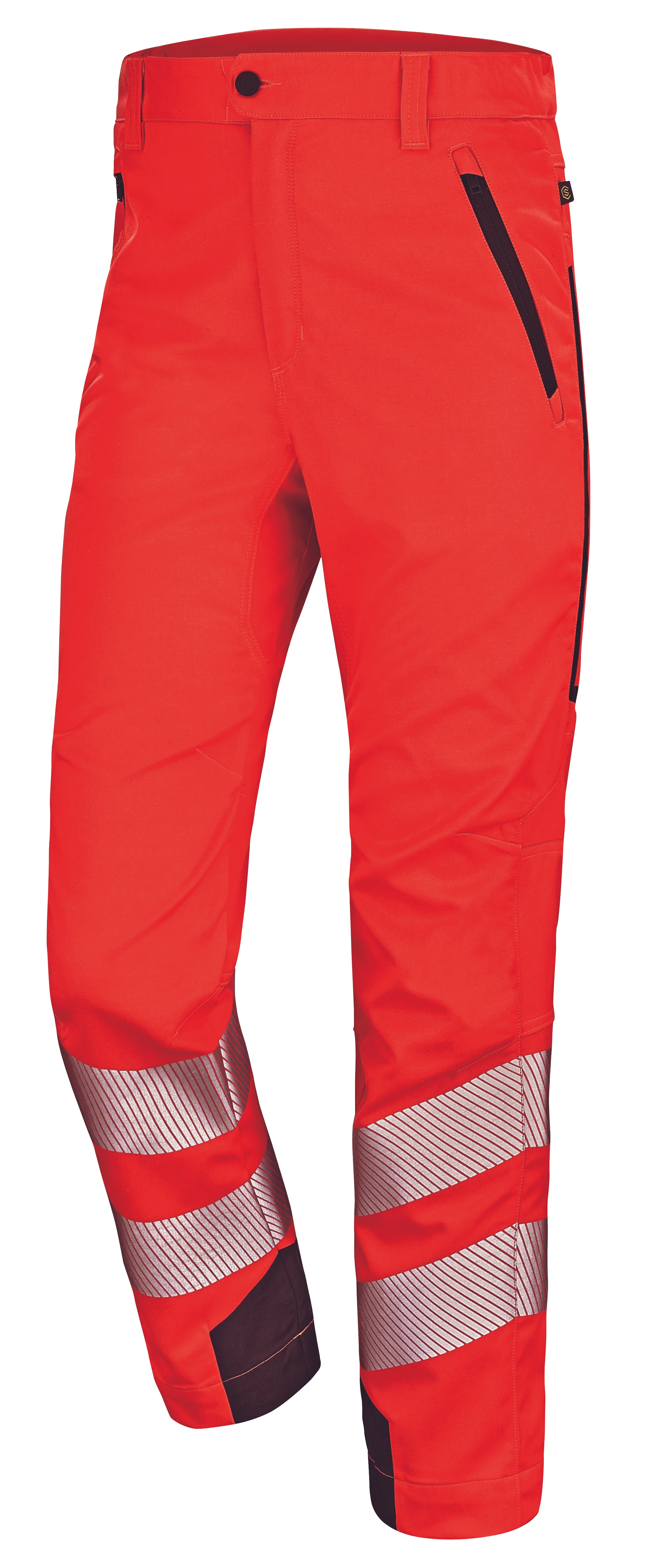 PANTALON STRETCH ETE FLUO SAFE ROUGE FLUO/DARK BLUE image
