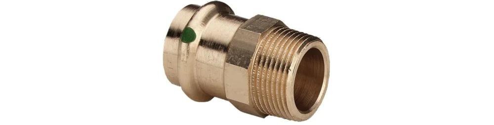 Raccord droit bronze à sertir Femelle - Mâle fixe à visser image