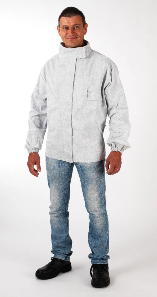 Lot de 10 - SOUDEUR Veste blanche, croûte de vachette image