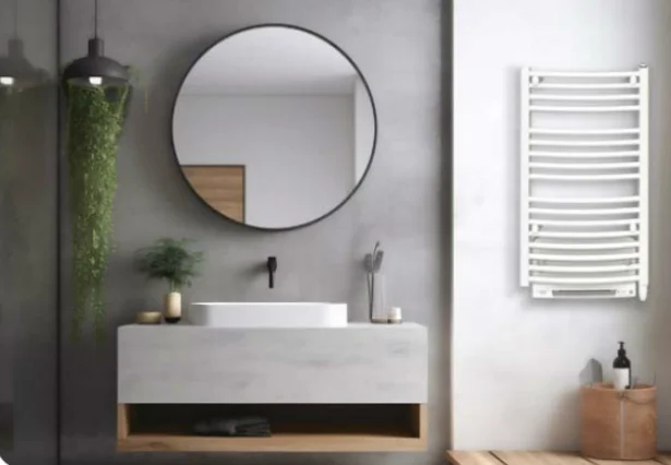 Sèche serviettes cintré électrique soufflant H1210xl550xP143mm - 750/950W - Blanc image