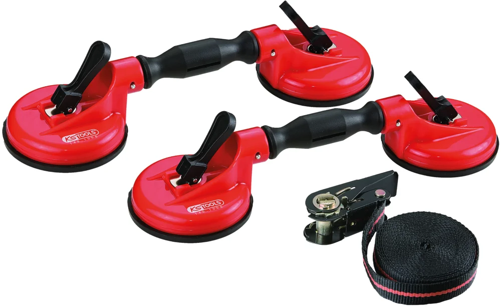 Jeu de ventouses double pour vitre ou pare-brise et sangle image