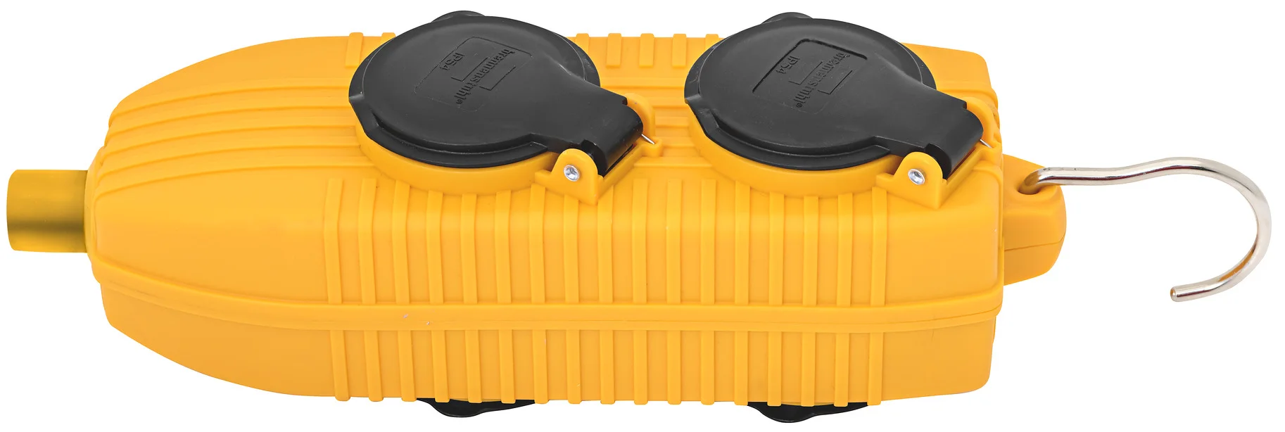 Powerblock bloc 4 prises mobile à clapet sans câble IP44 - Jaune image