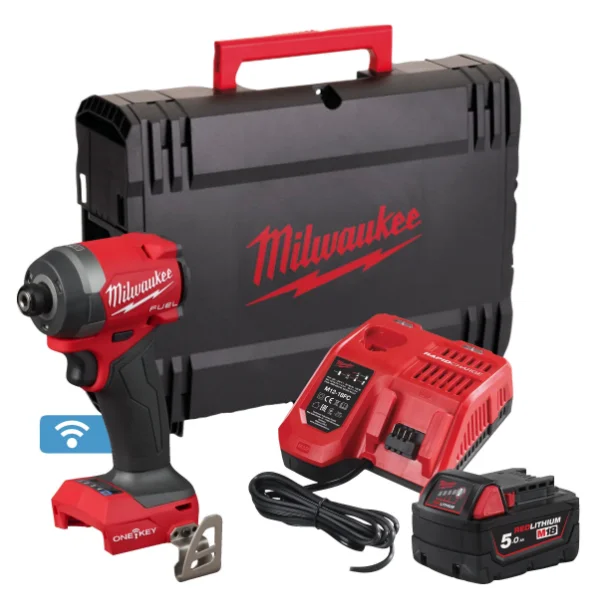 Pack en malette HD box perceuse percussion + visseuse chocs  18V FUEL + 2 batt. 5,0Ah + Chargeur M12 -18FC M18 ONEPP2A3-502X image