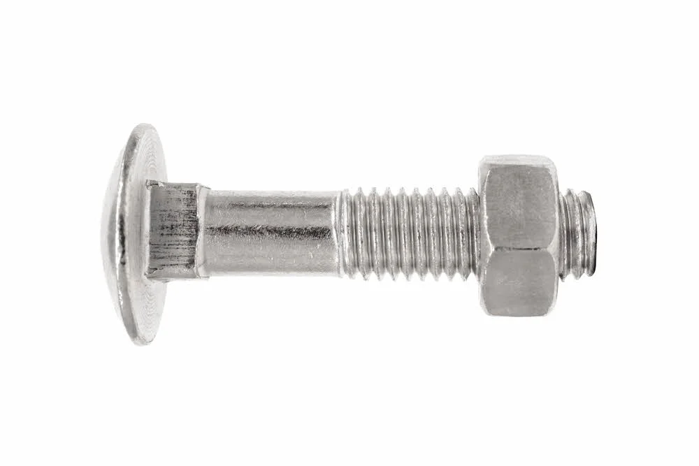 Lot de Vis tête ronde collet carré - Ecrou hexagonal - Zinguée image