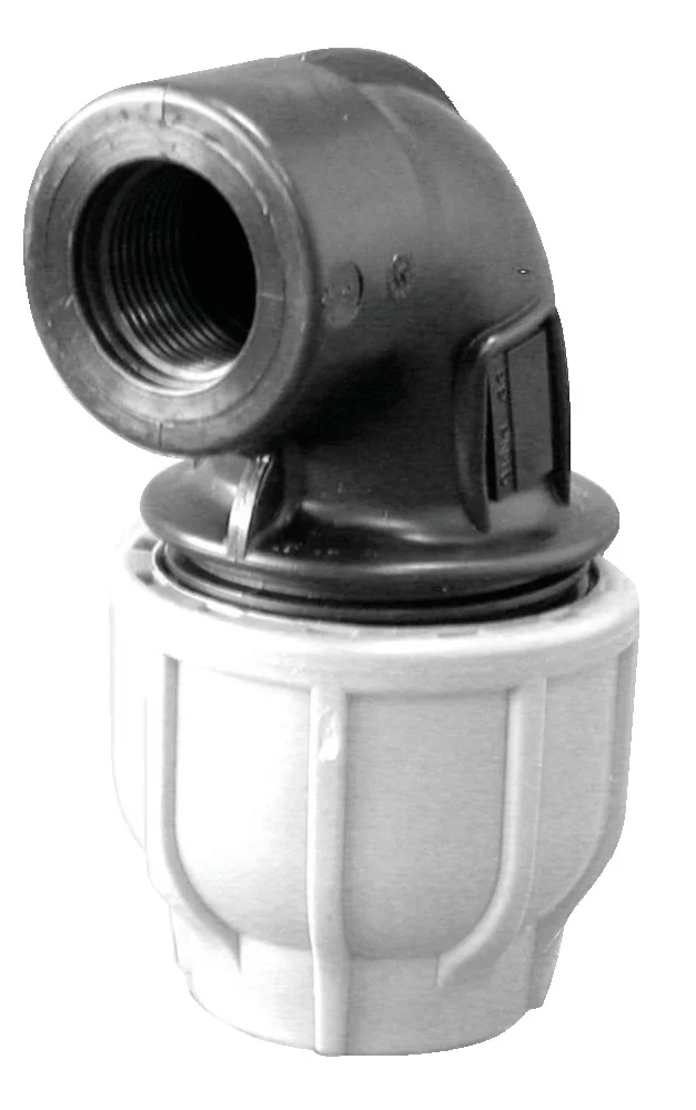 Coude polypropylène 90° à serrage extérieur - Taraudé Femelle image