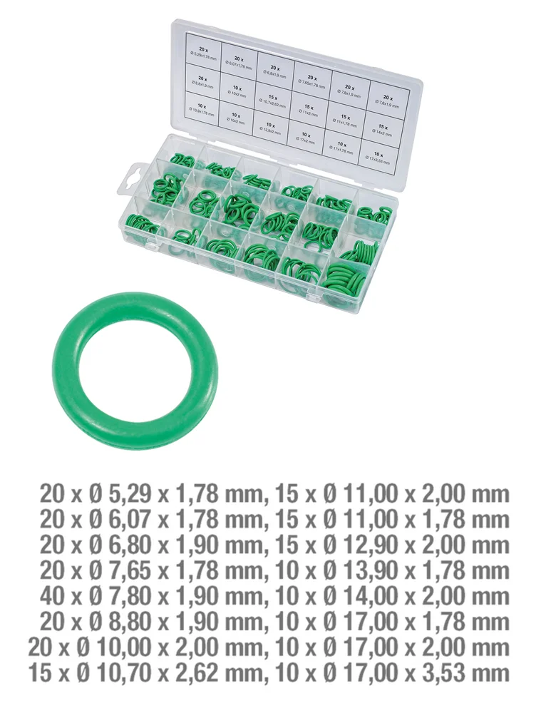Assortiment de joints toriques pour climatisation HNBR, 270 pcs image