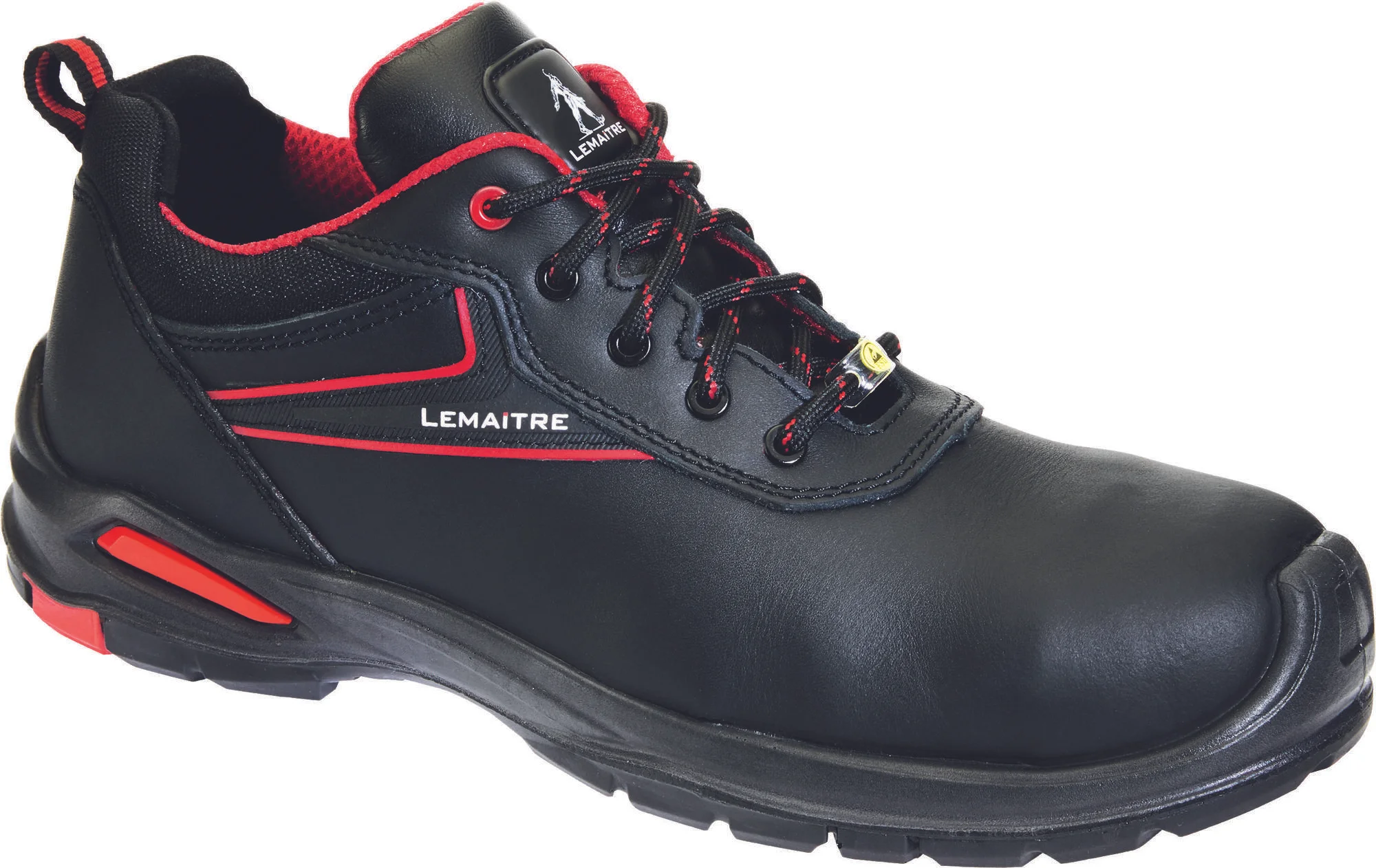 Chaussures de sécurité basses GEORGE LOW S3 ESD SRC Noir/Rouge image