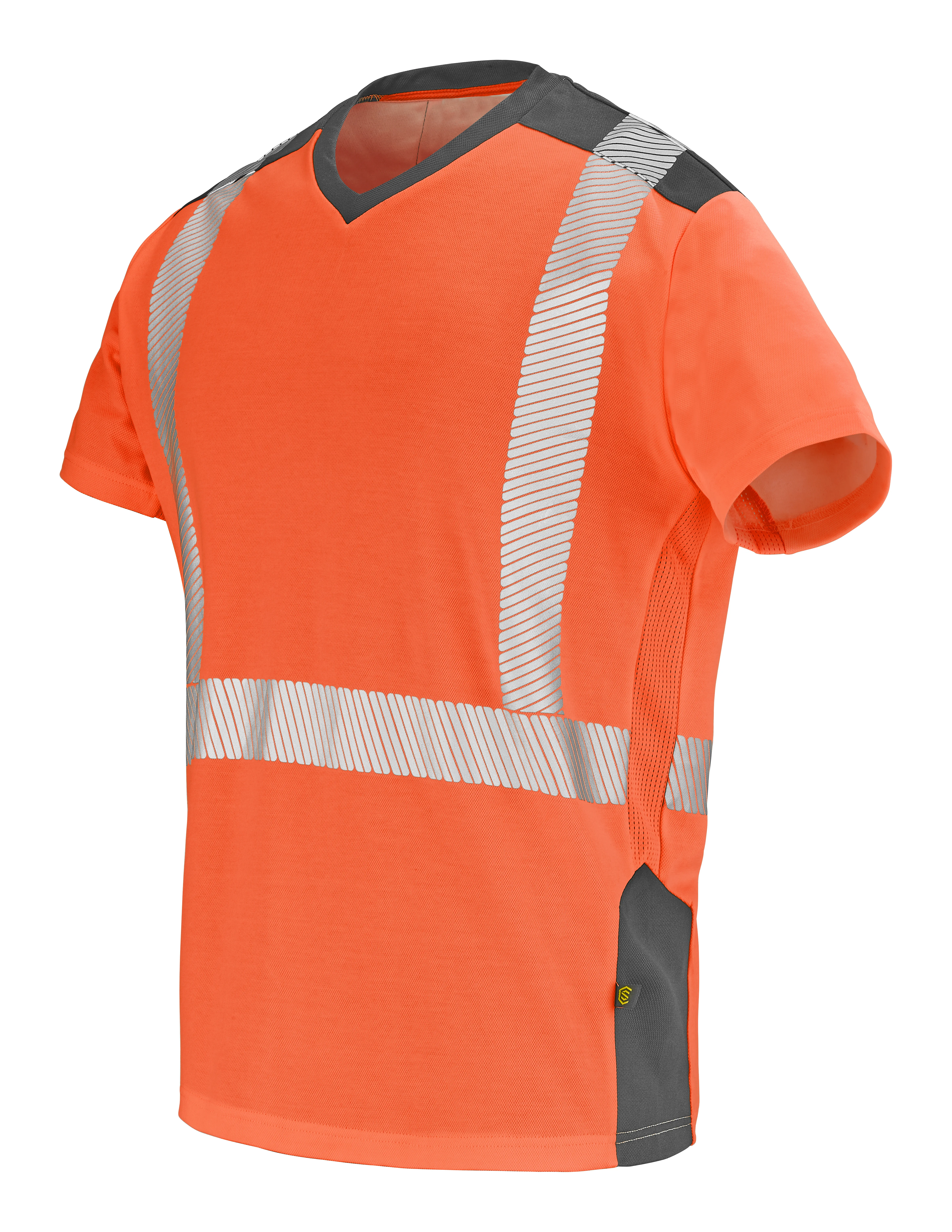 T-SHIRT MANCHES COURTES FLUO SAFE XP ORANGE FLUO/GRIS CHARCOAL image